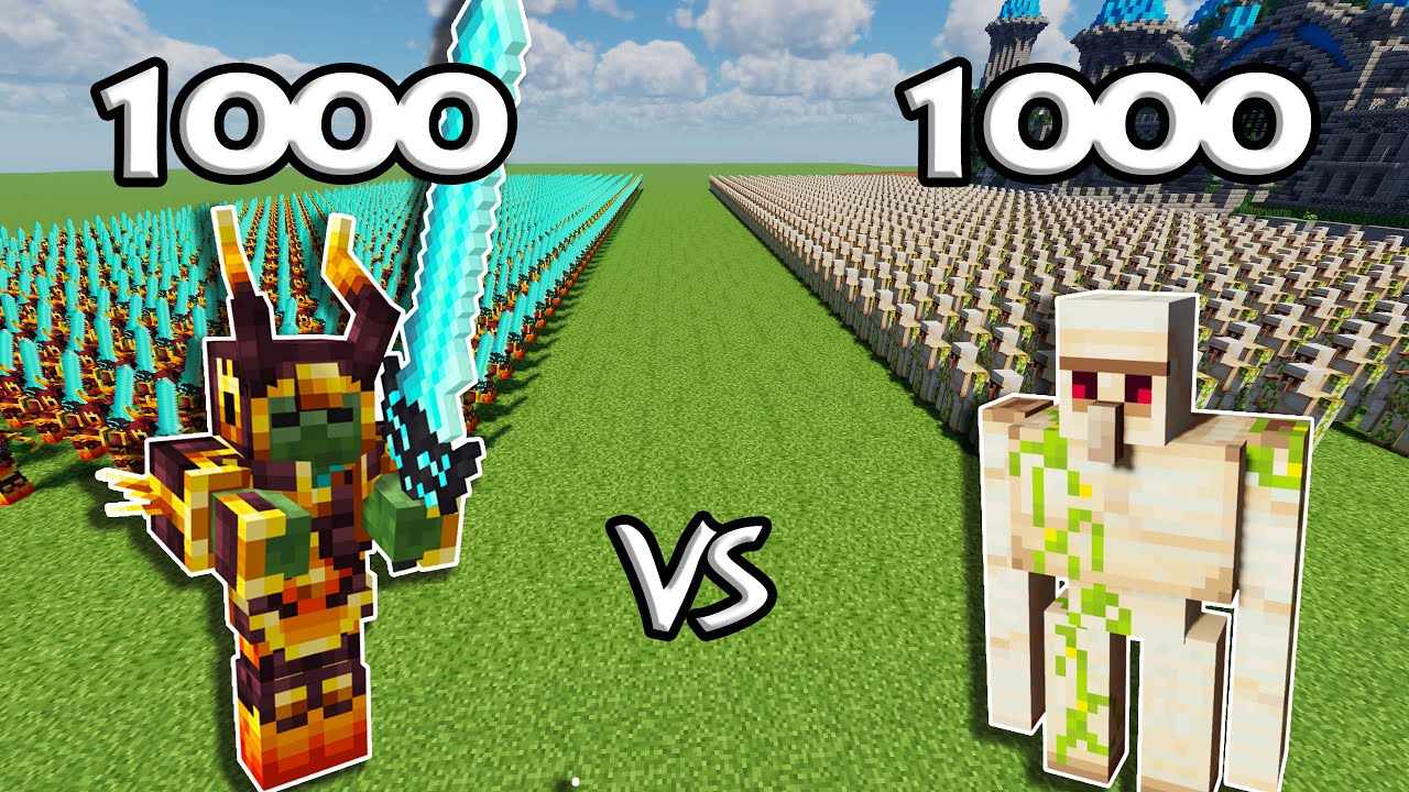 1000 Ignitium Armor Zombies Vs 1000 Iron Golems Minecraft Minecraft