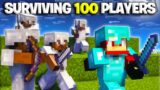 Can I Survive 100 Players Army in Minecraft.