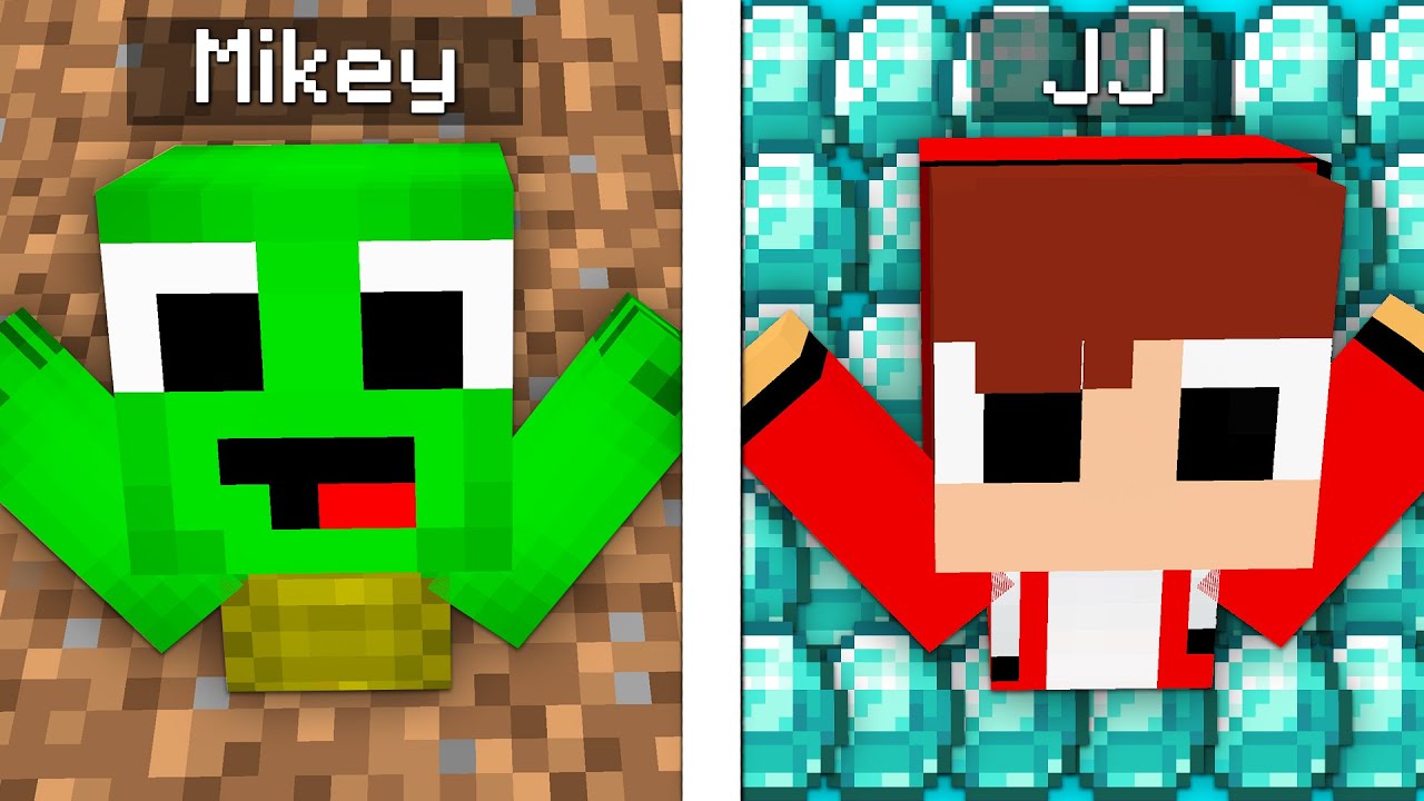 How Mikey And Jj Survive In Different Conditions In Minecraft Maizen Minecraft Videos