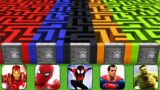 How to find all the SUPERHEROES in the Minecraft Maze! IRON MAN! SPIDER MAN! SUPERMAN! HULK! MILES M