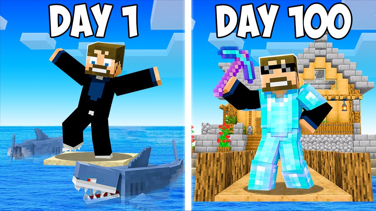 I Survived 100 Days On a Minecraft Survival Island - Minecraft videos
