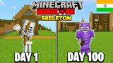 I Survived 100 Days as a Skeleton in Minecraft Hardcore (HINDI)