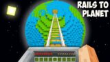 I found THE LONGEST RAILS to the PLANET in Minecraft? This is THE BIGGEST EARTH PLANET HOUSE!