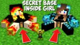 I found the MOST SECRET BASE INSIDE THE LAVA vs WATER GIRL in Minecraft ! NEW SECRET DOOR !