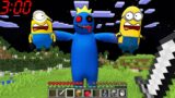 MINIONS vs BLUE RAINBOW FRIENDS attacked ALEX and NOOB at 3:00 AM in MINECRAFT animations