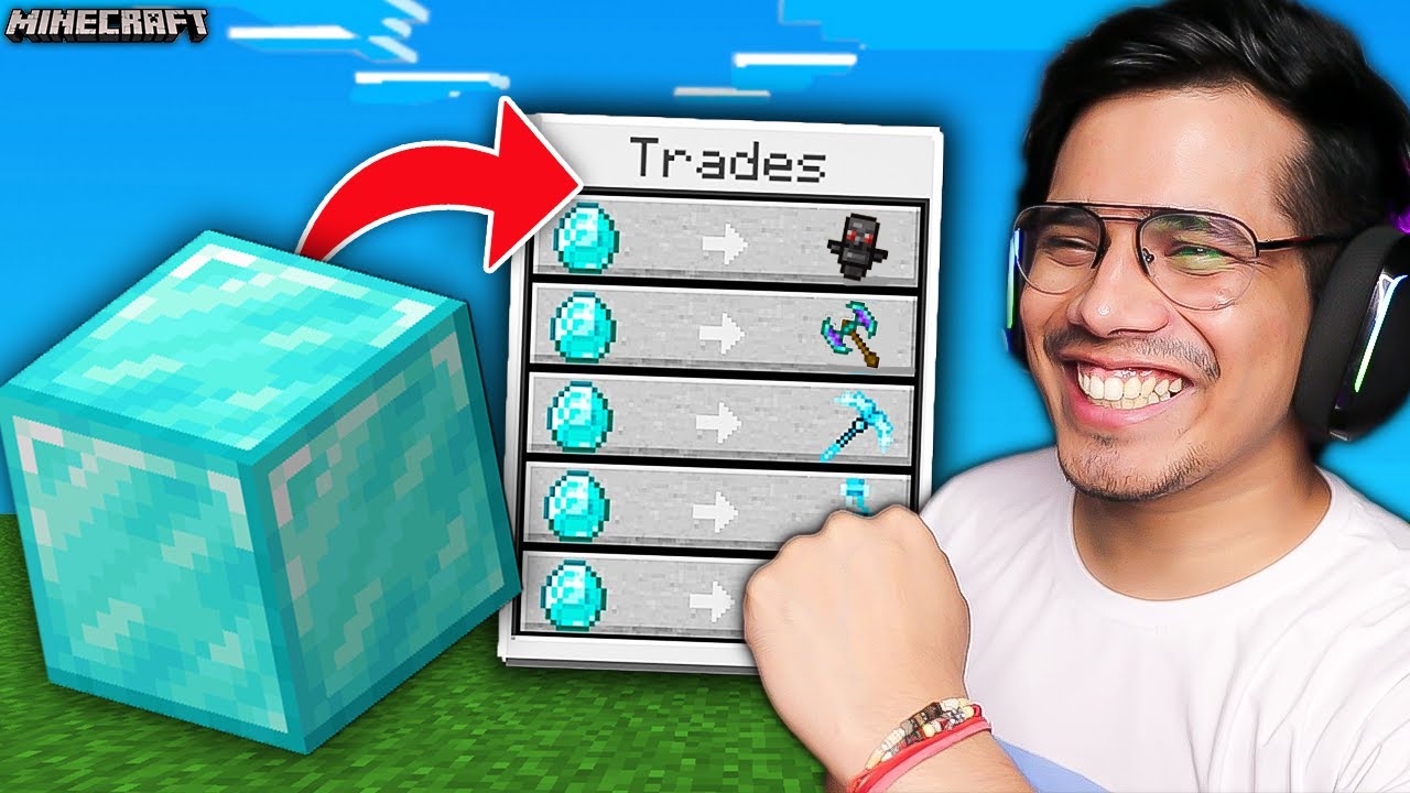 Minecraft, But Blocks Trade SUPER OP Items !!!! Minecraft videos