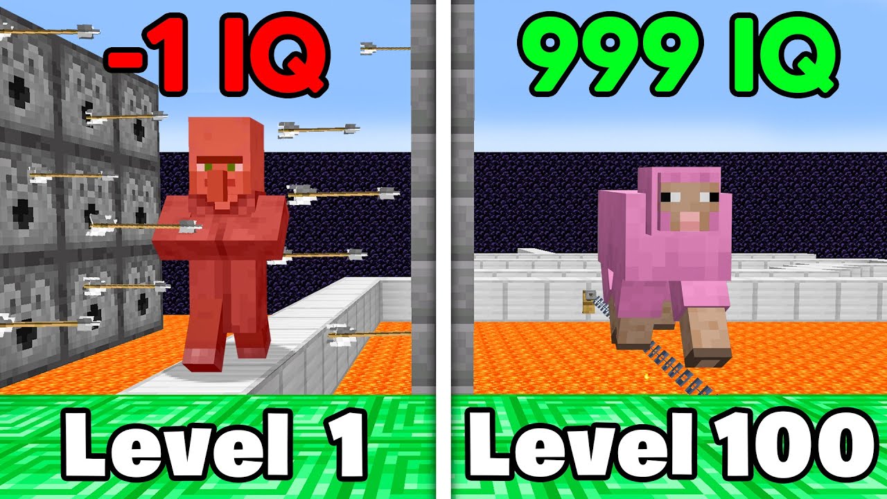 Minecraft Mob Iq From Level 1 To Level 100 Minecraft Videos Minecraft Mob Iq From Level 1 To Level 100 Minecraft Videos
