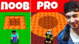 Noob Vs Pro UnderLava Security House Build Battle [Minecraft]