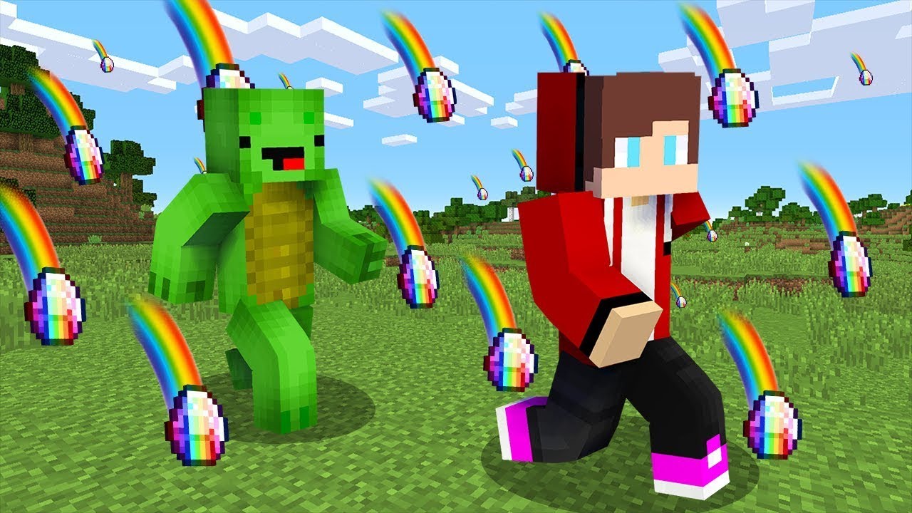 Diamonds Raining Minecraft Rainbow Diamond Rain vs Security House in Minecraft - Minecraft videos