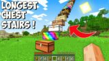 Where doest THE BIGGEST CHEST STAIRS LEAD in Minecraft? I found THE LONGEST SECRET STAIRS!
