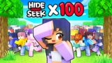 100 PLAYER Hide N' Seek In Minecraft!