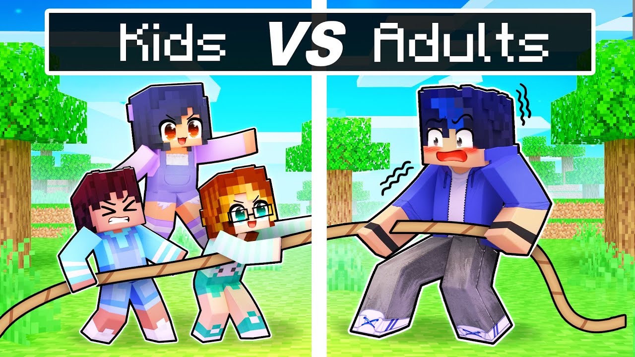 Aphmau KIDS vs ADULTS in Minecraft! - Minecraft videos