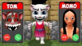 DON'T CALL TO SCARY TALKING TOM and SECRET MOB in MINECRAFT By SCOOBY CRAFT talking tom talking ben