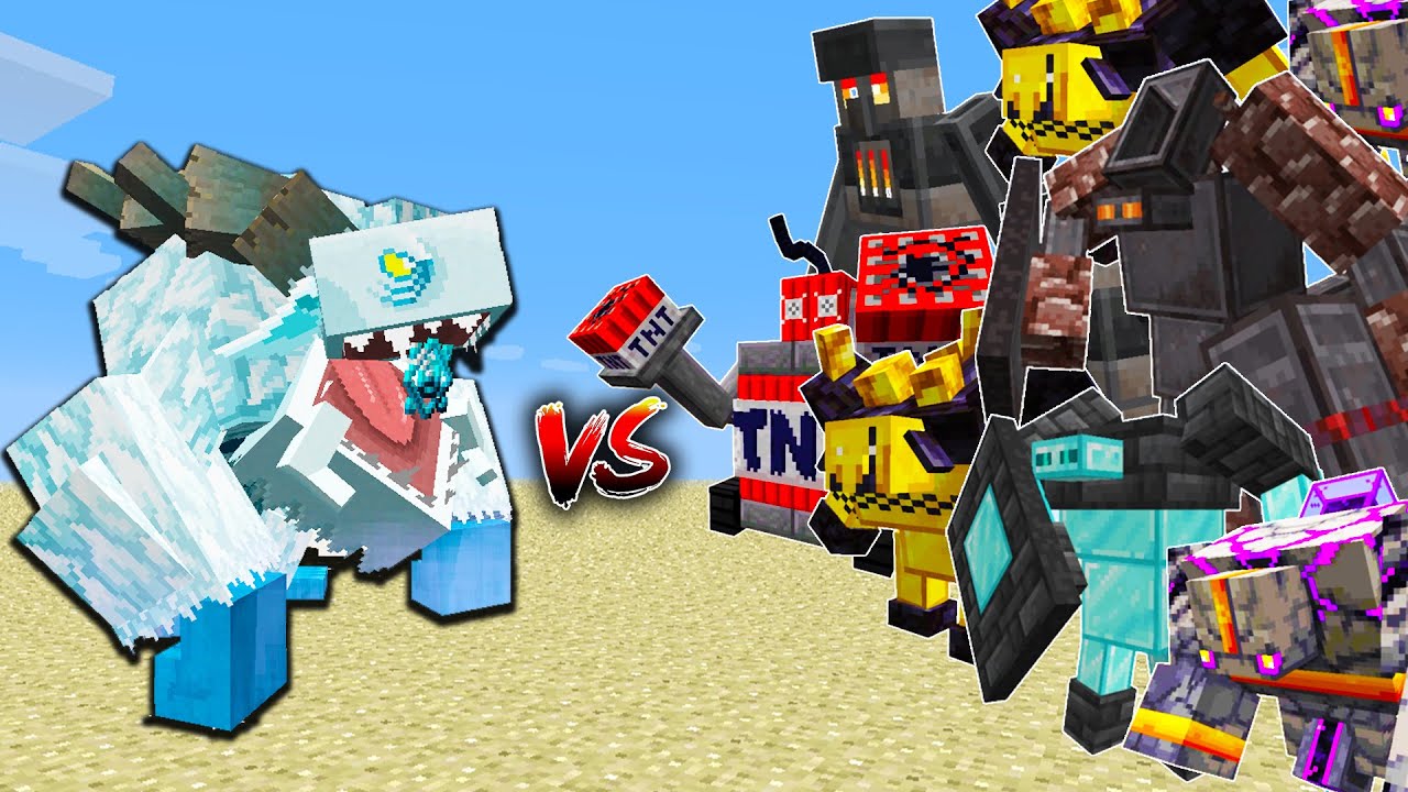 Frostmaw Vs All Golems From Golemania Minecraft Mob Battle