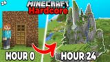 I BUILT for 24 HOURS in Hardcore Minecraft 1.19 Survival