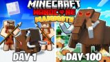 I Survived 100 DAYS as a WOOLLY MAMMOTH in HARDCORE Minecraft!