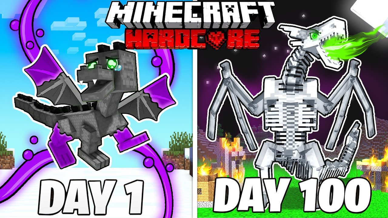 I Survived 100 Days As A Cursed Dragon In Hardcore Minecraft