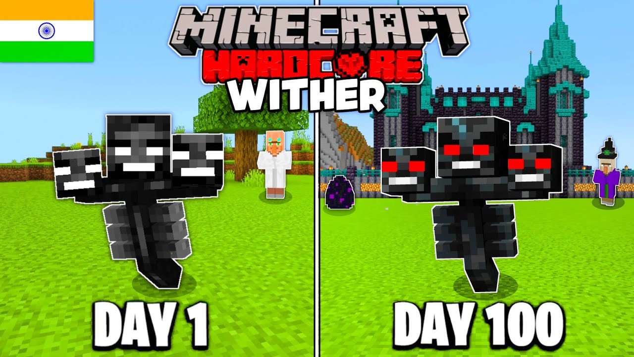 I Survived 100 Days as a Wither in Minecraft Hardcore (HINDI ...