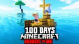 I Survived 100 Days on a RAFT in Hardcore Minecraft