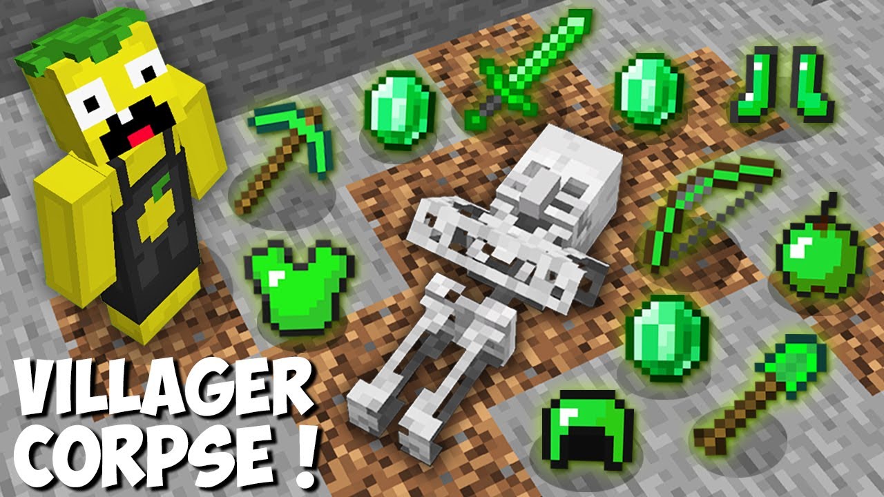 I found THE CORPSE OF A EMERALD VILLAGER in Minecraft ! SECRET DEAD ...