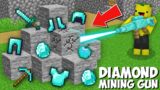 I used DIAMOND MINING GUN and GOT DIAMOND ITEMS FROM STONE in Minecraft ! NEW WAY TO GET DIAMOND !