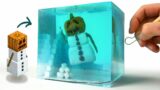 Making Realistic MINECRAFT Snow Golem Trapped in ICE / Resin Diorama