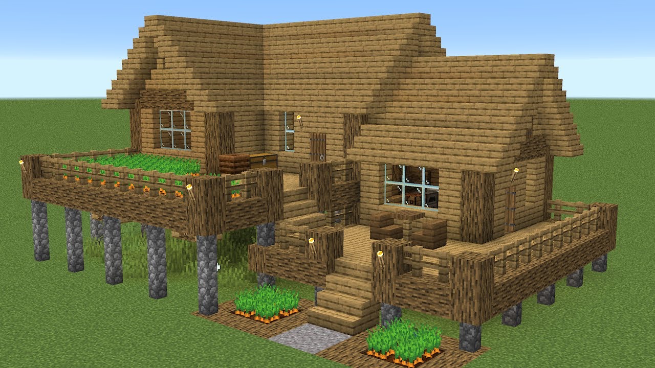 Minecraft - How to build a simple survival house - Minecraft videos