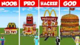Minecraft TNT MCDONALDS HOUSE BUILD CHALLENGE NOOB vs PRO vs HACKER vs GOD – Animation