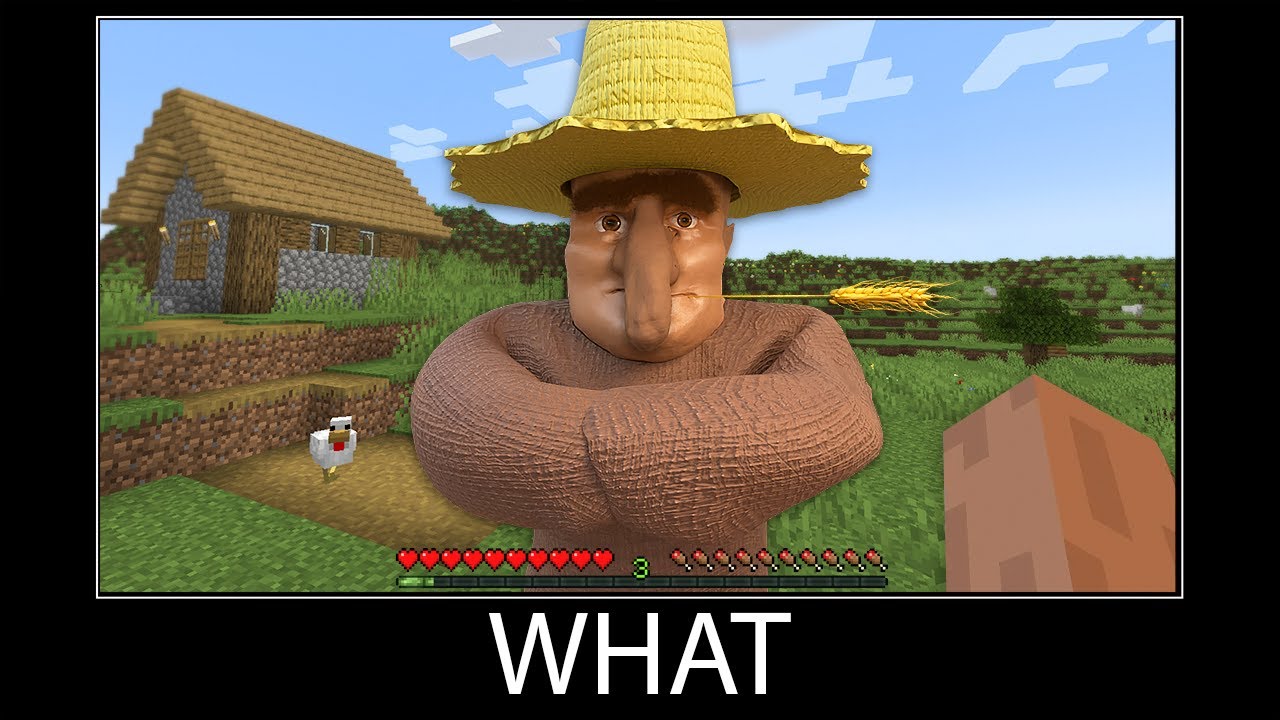Minecraft wait what meme part 183 realistic minecraft Villager Farmer ...