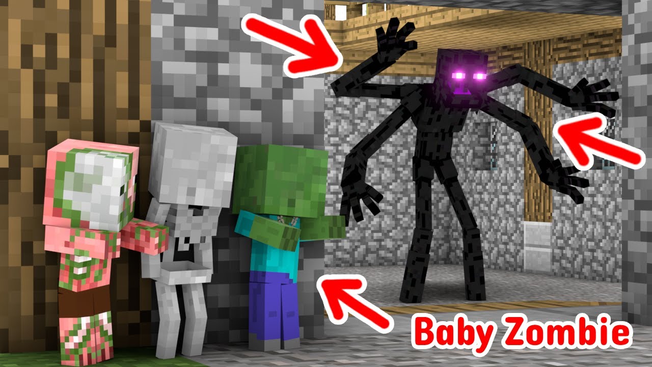Monster School : Baby Zombie Discovers Mutant Enderman - Minecraft ...