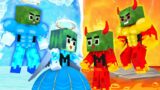 Monster School : Baby Zombie Vs Squid Game Doll Angel and Devil Family – Minecraft Animation