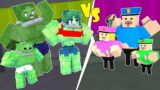 Monster School : Zombie Hulk Family vs Barry Family – Adventure Story – Minecraft Animation