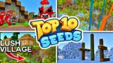 TOP 10 BEST NEW SEEDS For Minecraft Bedrock 1.17.34! (LUSH VILLAGE, AMAZING CAVES & SHIPWRECKS)