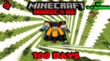 We Survived 100 Days in a 1×1 BORDER in Minecraft Hardcore…