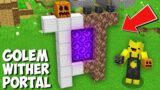 Where DOES THIS DOUBLE GOLEM WITHER PORTAL LEAD in Minecraft ? NEW SECRET PORTAL !