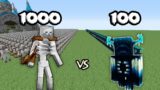1000 Mutant Skeleton Vs 100 Fake Warden | Minecraft