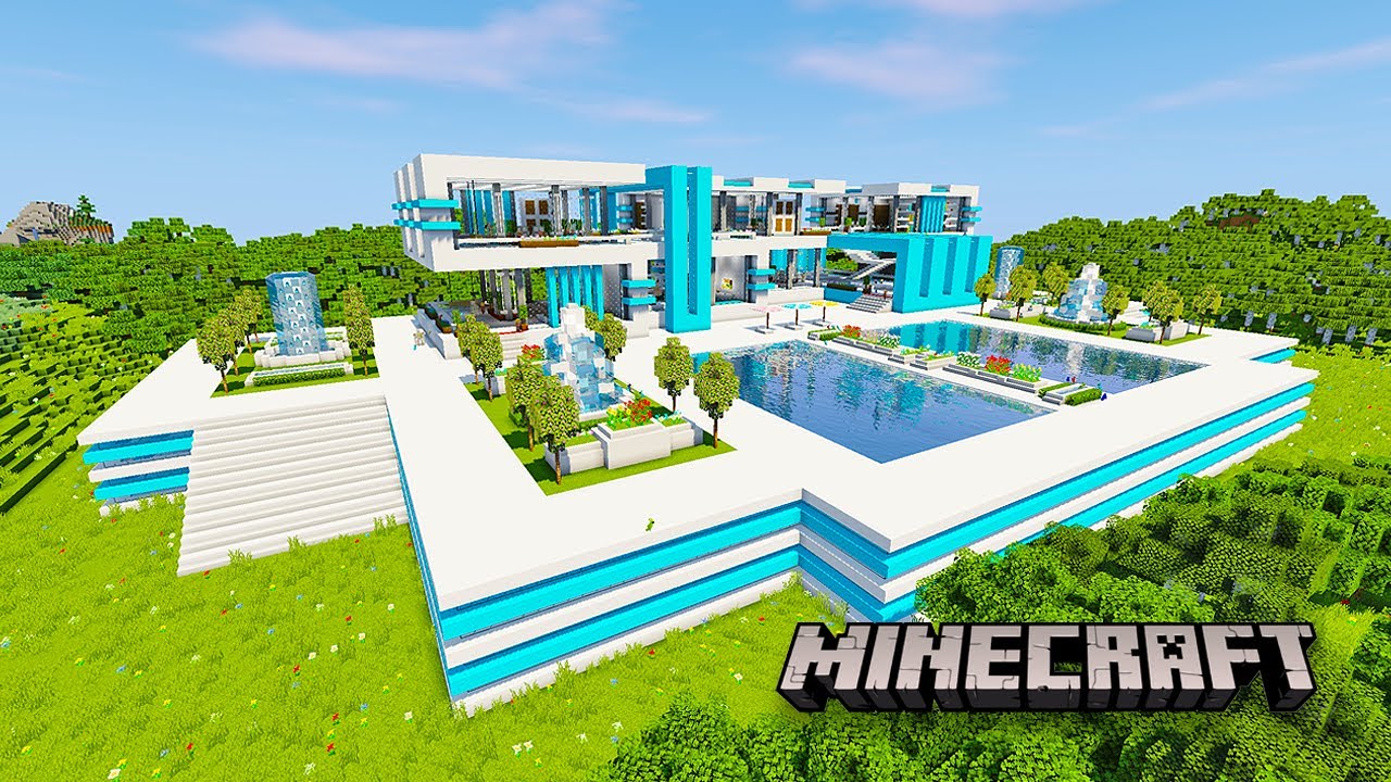 Building a Beautiful Modern Mansion in Minecraft (Speed Build ...