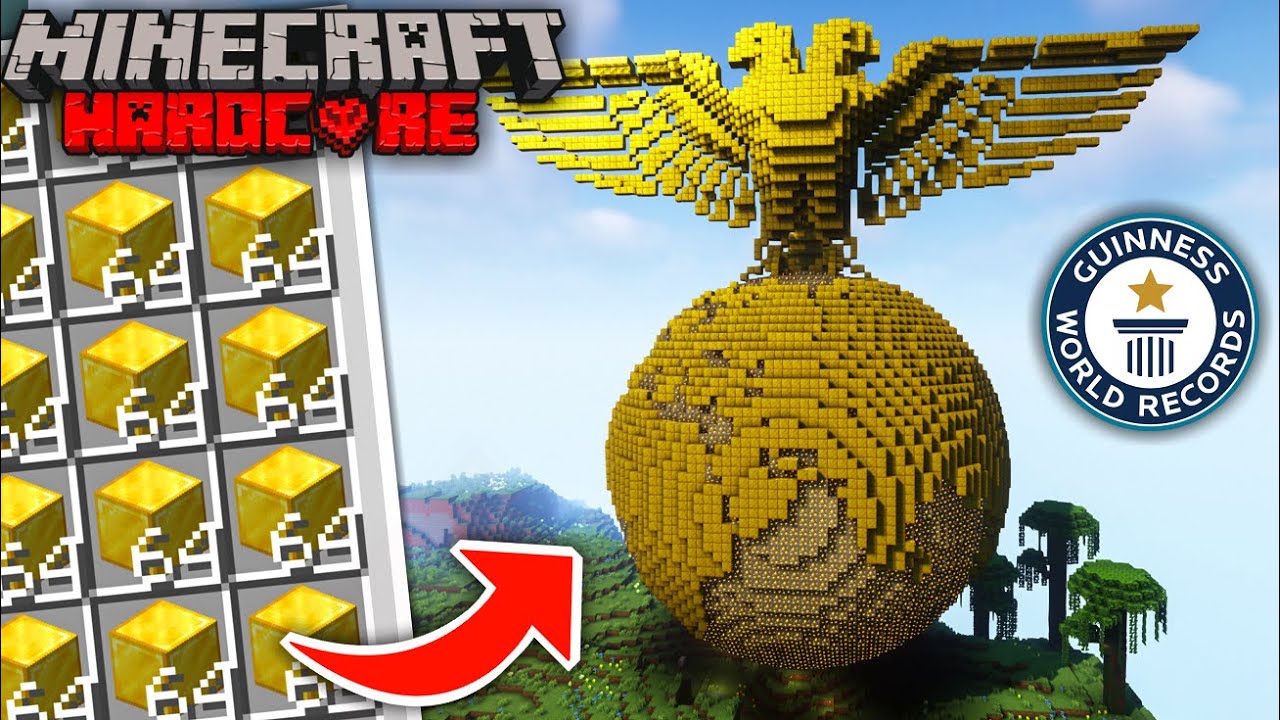 I BUILD A WORLD BIGGEST GOLDEN EAGLE STATUE in Minecraft Hardcore ...