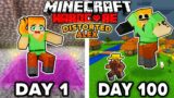 I Survived 100 DAYS as DISTORTED ALEX in HARDCORE Minecraft!