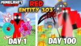 I Survived 100 Days as RED ENTITY 303 in Hardcore Minecraft… (Hindi)