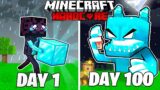 I Survived 100 Days as a DIAMOND ENDERMAN in HARDCORE Minecraft