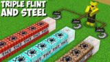 I used SECRET TRIPLE FLINT AND STEEL FOR IGNITION TNT in Minecraft ! NEW SECRET TNT !
