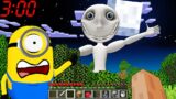 MAN IN THE WINDOW MOON SPIDER MAN MONSTER MASK vs MINION FAMILY at 3:00 AM in MINECRAFT animations