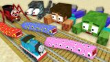 Monster School : ALL TRAIN SCHOOL COLOR TRAIN EATER HORROR CHALLENGE – Minecraft Animation