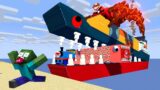 Monster School : TRAIN SCHOOL VS BIG SHIP EATER | HELL CHOO CHOO CHARLE HORROR – Minecraft Animation