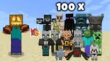 ZOMBIN vs Every Minecraft Mob x100 – Zombin (Rexy's expansion) vs All Mobs