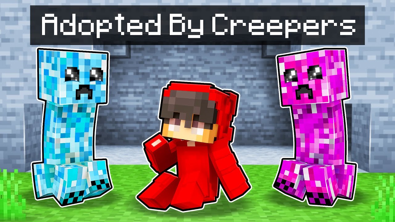 Adopted by a CREEPER FAMILY in Minecraft! Minecraft videos