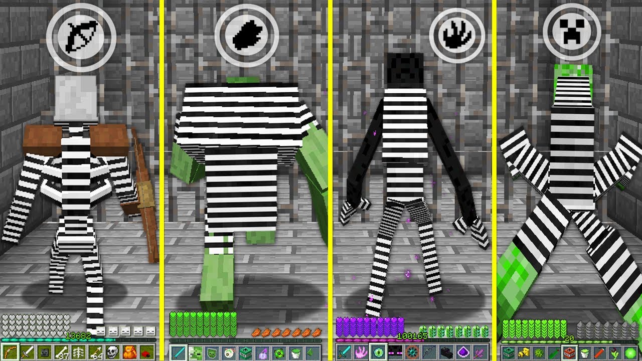 How To Play Prisoner Mutant Enderman Zombie Villager Creeper Skeleton In Minecraft Jail My Craft 7195