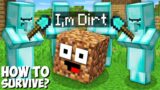 How to SURVIVE IN DIAMOND VILLAGE if you ARE A DIRT BLOCK in Minecraft ? DIAMOND VS DIRT !