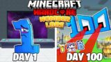 I Survived 100 DAYS as NUMBER LORE in HARDCORE Minecraft!